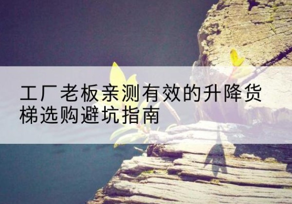 城区升降货梯怎么选-工厂老板亲测有效的升降货梯选购避坑指南